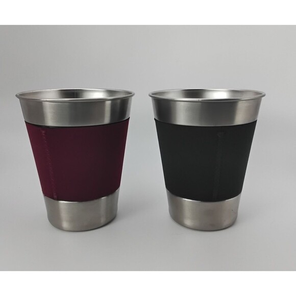 2 Stanley Stainless Steel 12 Oz Tumblers w/ neoprene sleeves Camping Cocktails - Picture 2 of 6